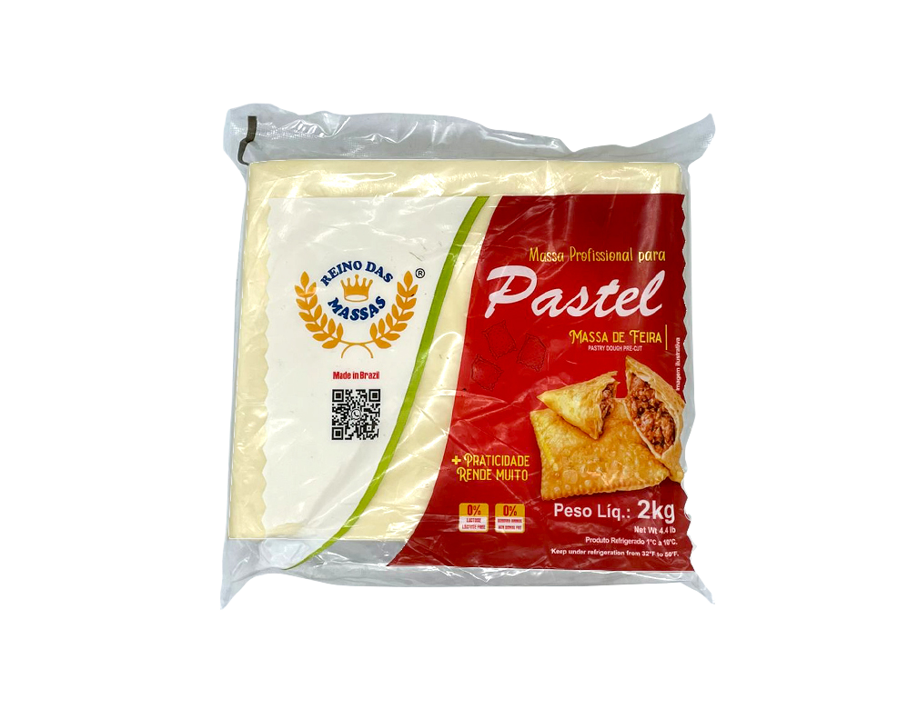 MASSA PASTEL QUADRADA CORTADA REINO DAS MASSAS 2 KG (CX 6 PCT)